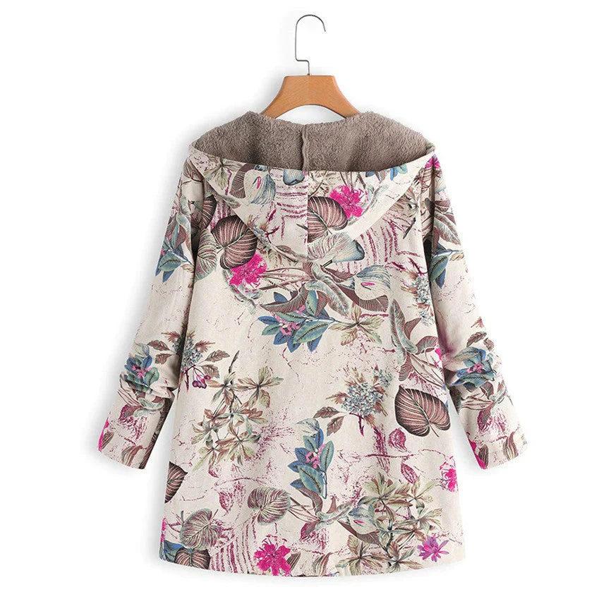 Damen Bedruckte Jacke - Kapuze mit Weichem Futter - Image 2