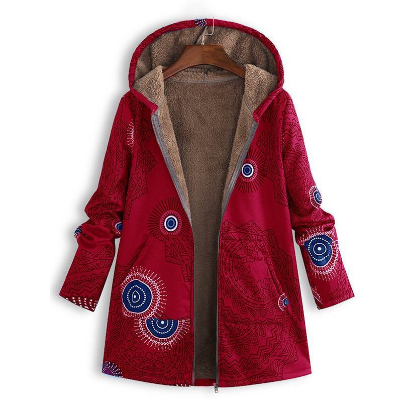 Damen Bedruckte Jacke - Kapuze mit Weichem Futter - Image 5