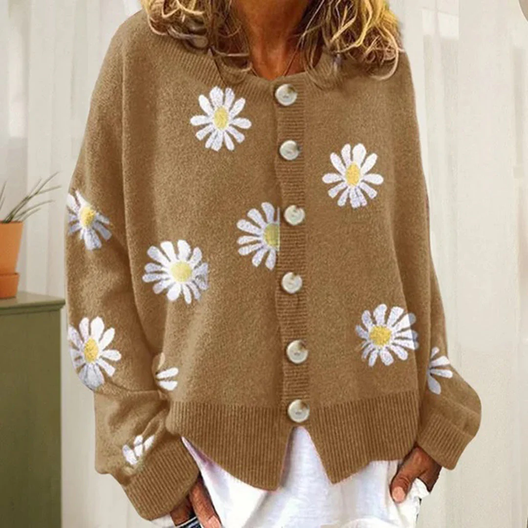 Damen-Blumen-Strick-Cardigan - Warm und Stilvoll - Image 5