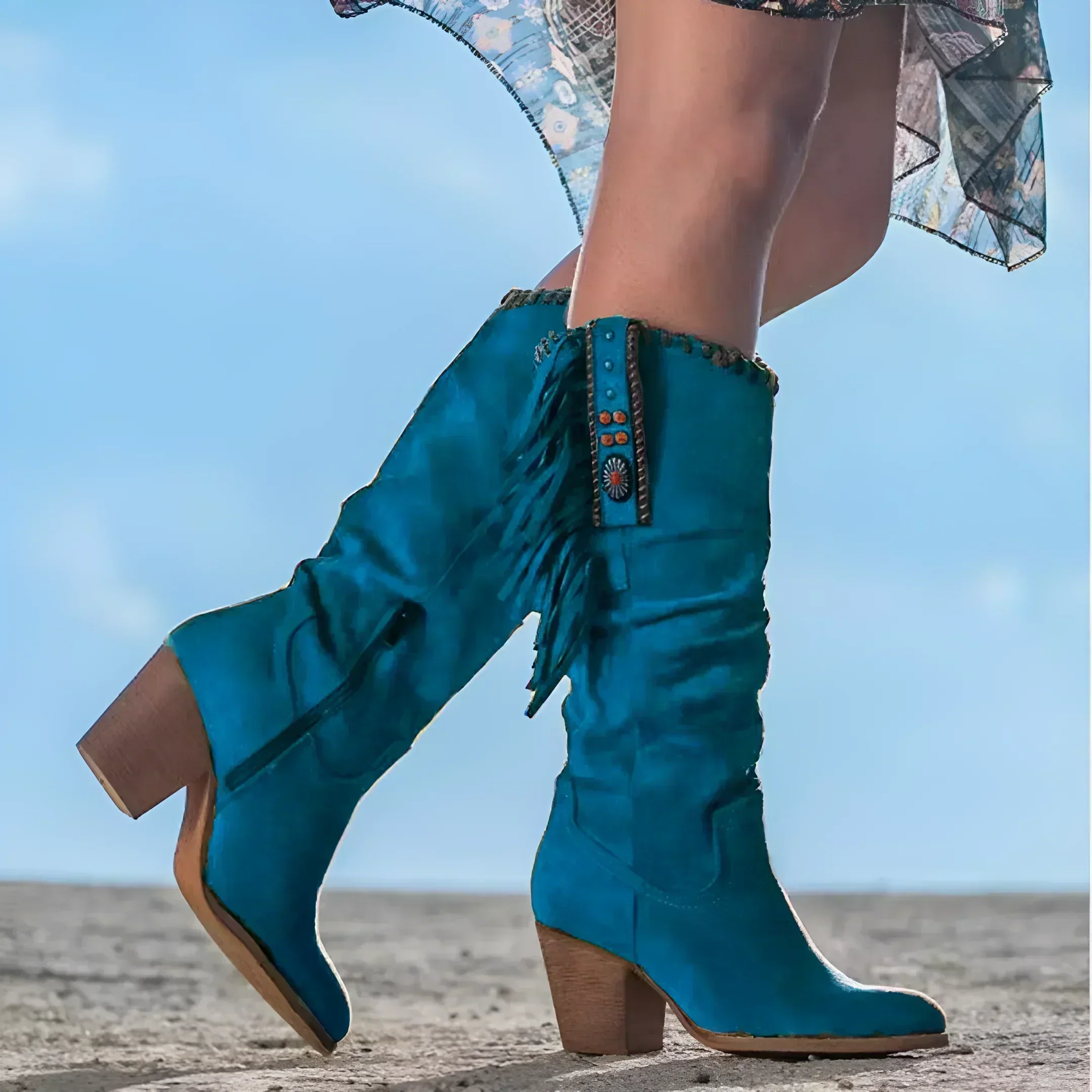 Damen Cowboystiefel - Mit Fransen wadenlanger Stil - Image 3