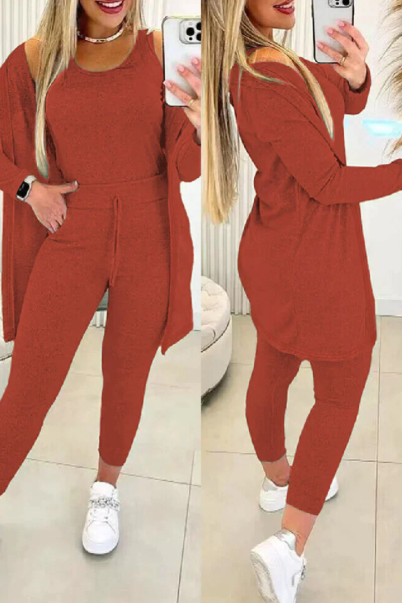 Damen Dreiteiliges Set - Cardigan, Tanktop & Leggings - Image 5