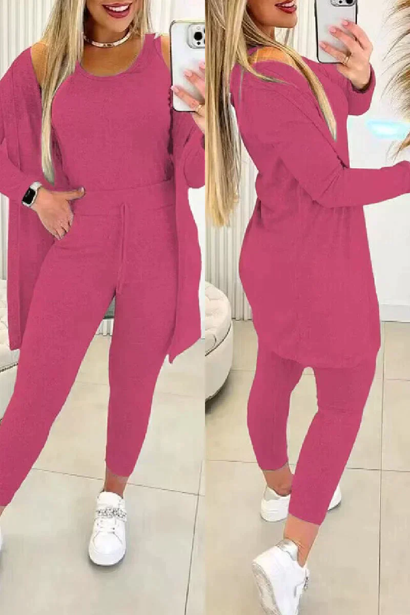 Damen Dreiteiliges Set - Cardigan, Tanktop & Leggings - Image 6