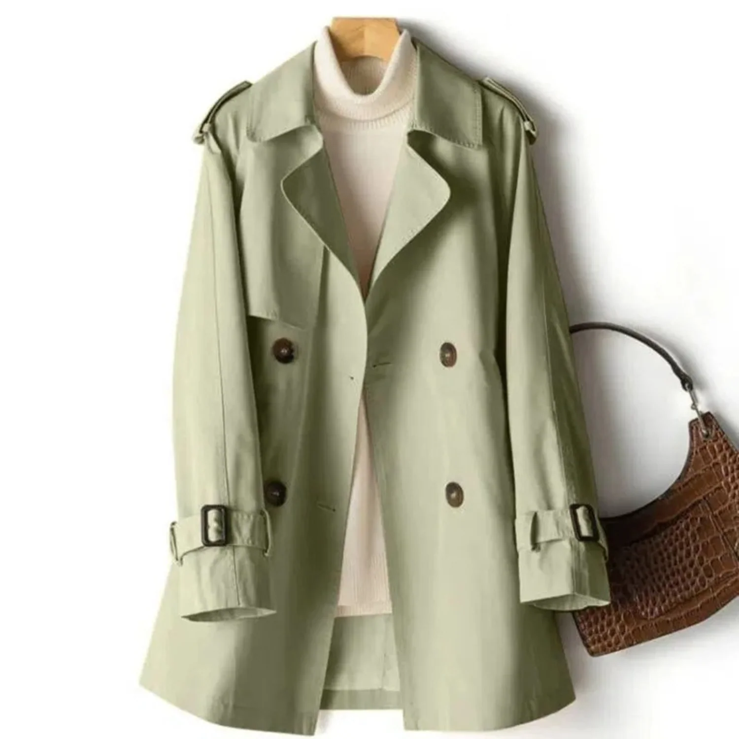 Damen Eleganter Trenchcoat - Zweireihiger Stil - Image 5