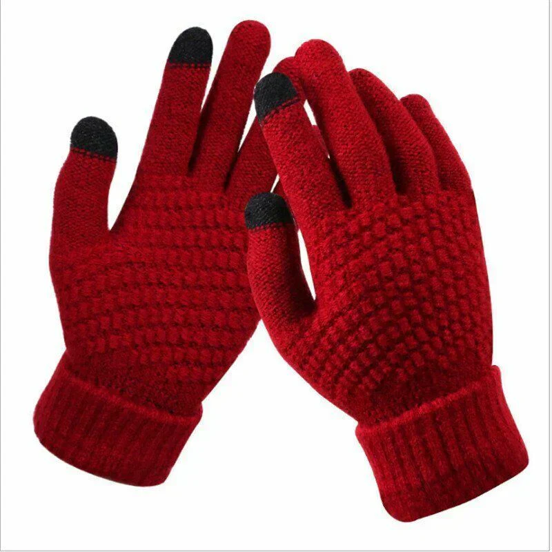 Damen Gestrickte Touchscreen-Winterhandschuhe - Gerippte Bündchen - Image 2