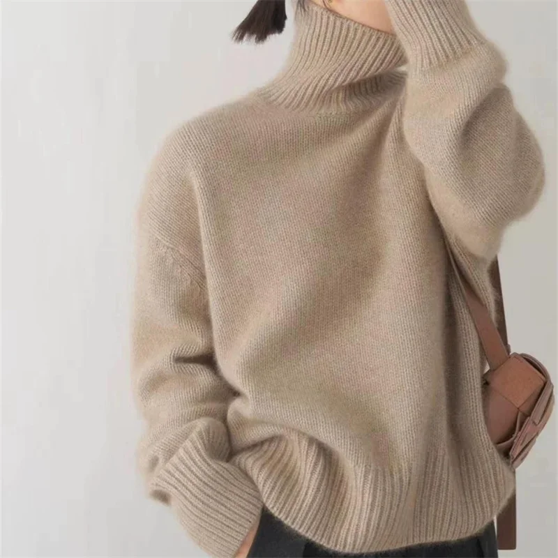 Damen Gestrickter Rollkragenpullover - Gemütliche Oversize-Passform - Image 3