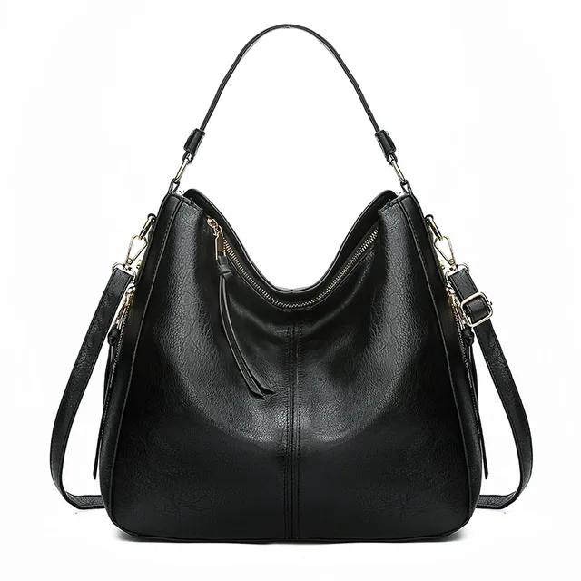 Damen Halbmond-Schultertasche - Hobo-Stil, Reißverschluss & Tragegriff - Image 2
