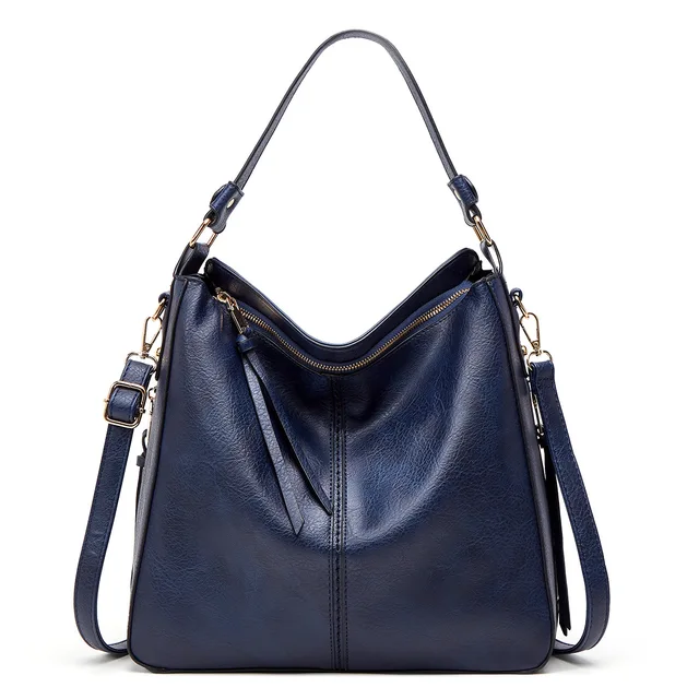 Damen Halbmond-Schultertasche - Hobo-Stil, Reißverschluss & Tragegriff - Image 4