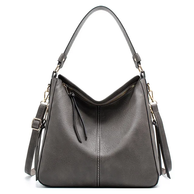 Damen Halbmond-Schultertasche - Hobo-Stil, Reißverschluss & Tragegriff - Image 5