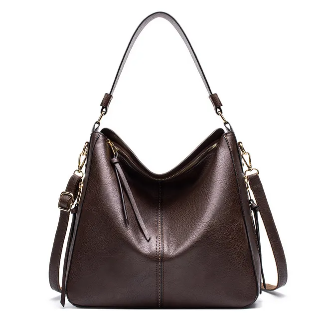 Damen Halbmond-Schultertasche - Hobo-Stil, Reißverschluss & Tragegriff - Image 6