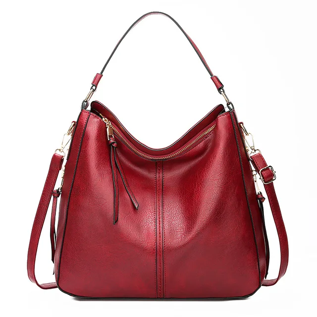 Damen Halbmond-Schultertasche - Hobo-Stil, Reißverschluss & Tragegriff - Image 7
