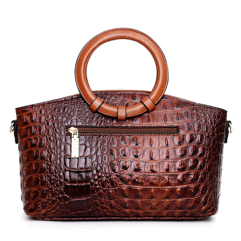 Damen Handtasche mit Krokodilprägung - Elegantes Accessoire - Image 2