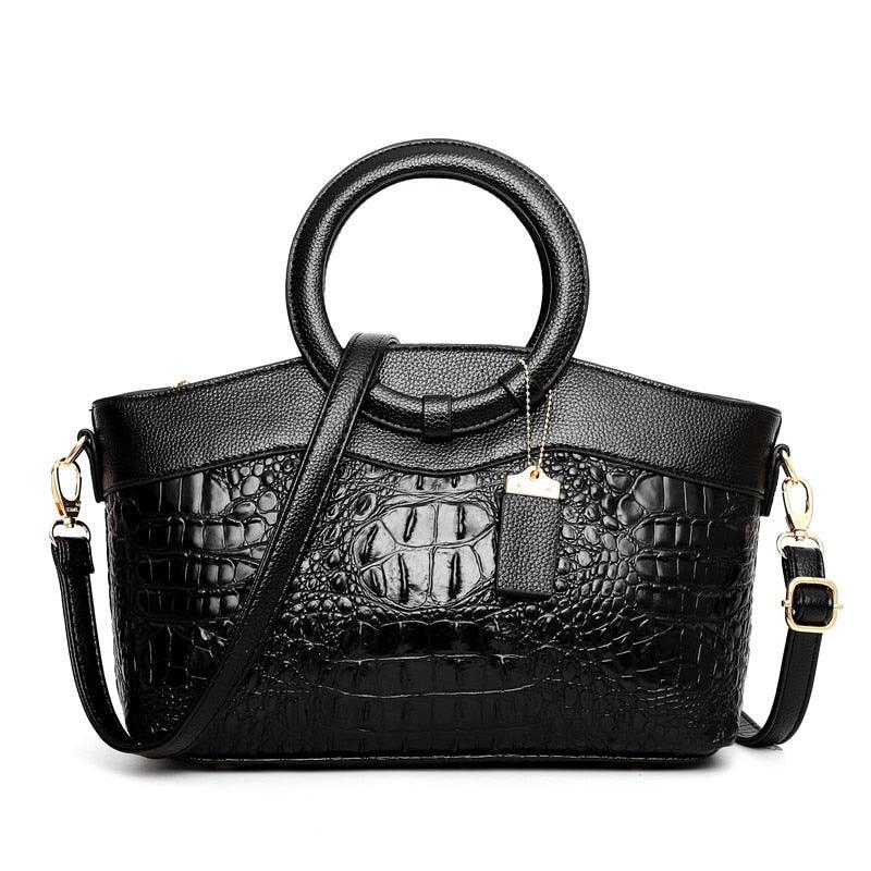 Damen Handtasche mit Krokodilprägung - Elegantes Accessoire - Image 6