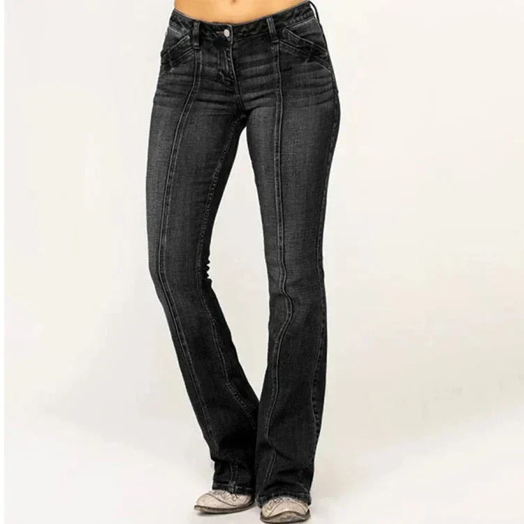 Damen Hoch Taillierte Schlagjeans - Frontnaht & Stretch-Passform - Image 7