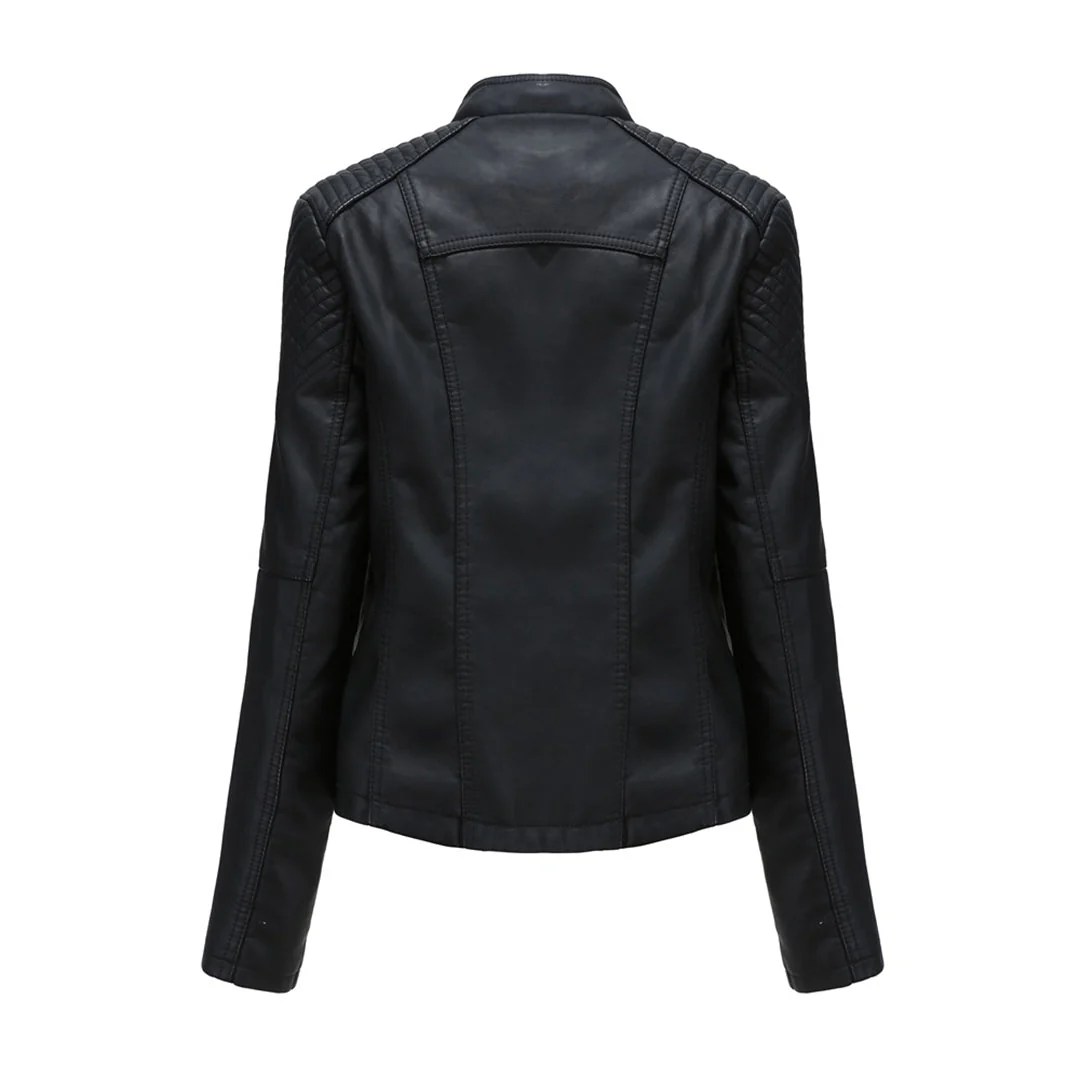 Damen Jacke im Moto-Stil - Geschnürte Schulterdetails - Image 2