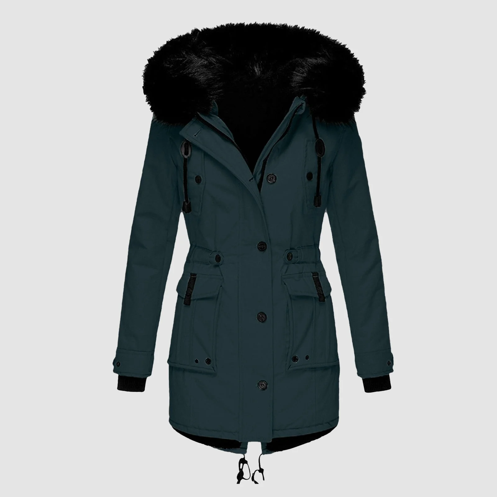 Damen Kapuzen-Parka-Mantel - Doppelverschluss & Multitasche - Image 6