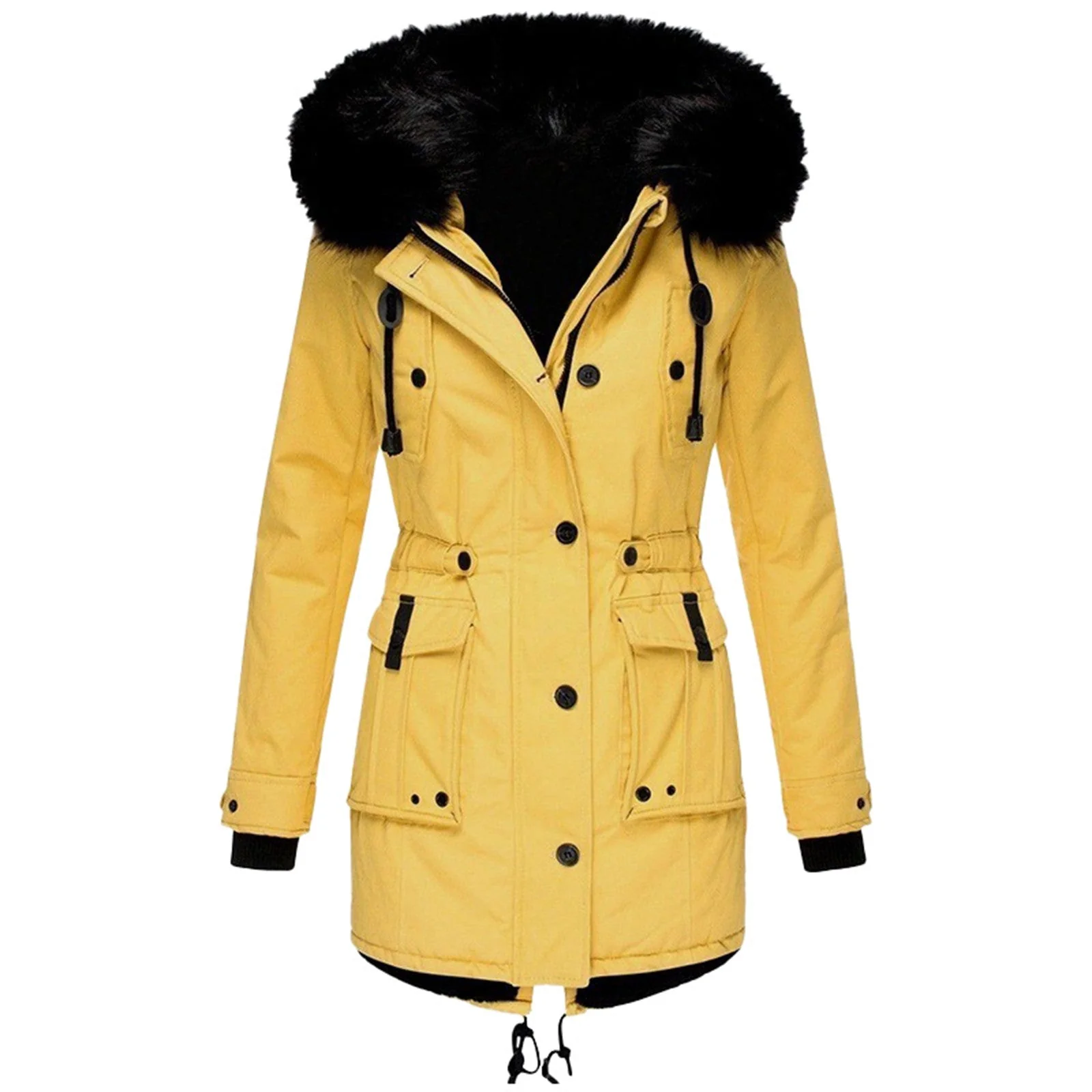 Damen Kapuzen-Parka-Mantel - Doppelverschluss & Multitasche - Image 7