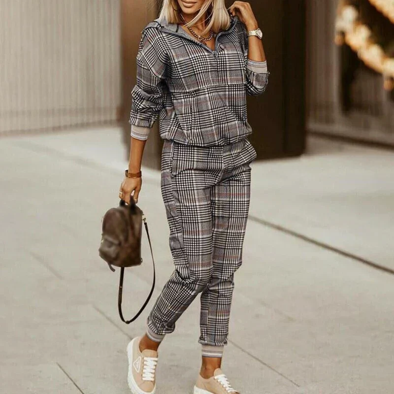 Damen Kapuzenpullover mit Reißverschluss & Jogginghosen Set - Zweiteiliger Athleisure - Image 5