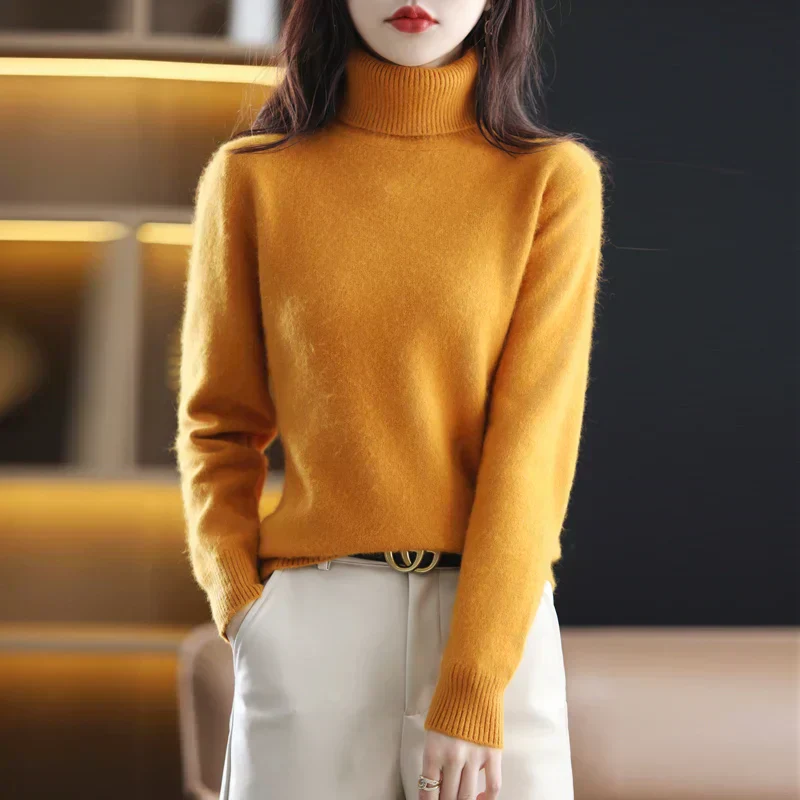 Damen Kaschmir Rollkragenpullover – Flauschig und Gestrickt - Image 2