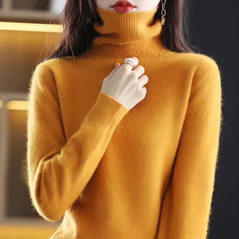 Damen Kaschmir Rollkragenpullover – Flauschig und Gestrickt - Image 3