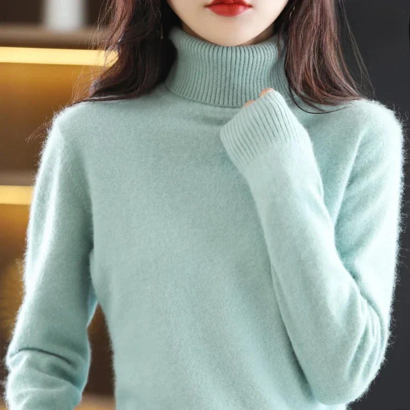 Damen Kaschmir Rollkragenpullover – Flauschig und Gestrickt - Image 4