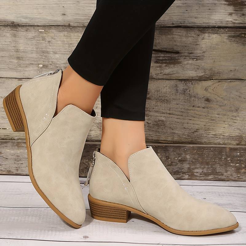 Damen Klassische Stiefeletten - Niedriger Absatz & Spitze Zehenpartie - Image 3