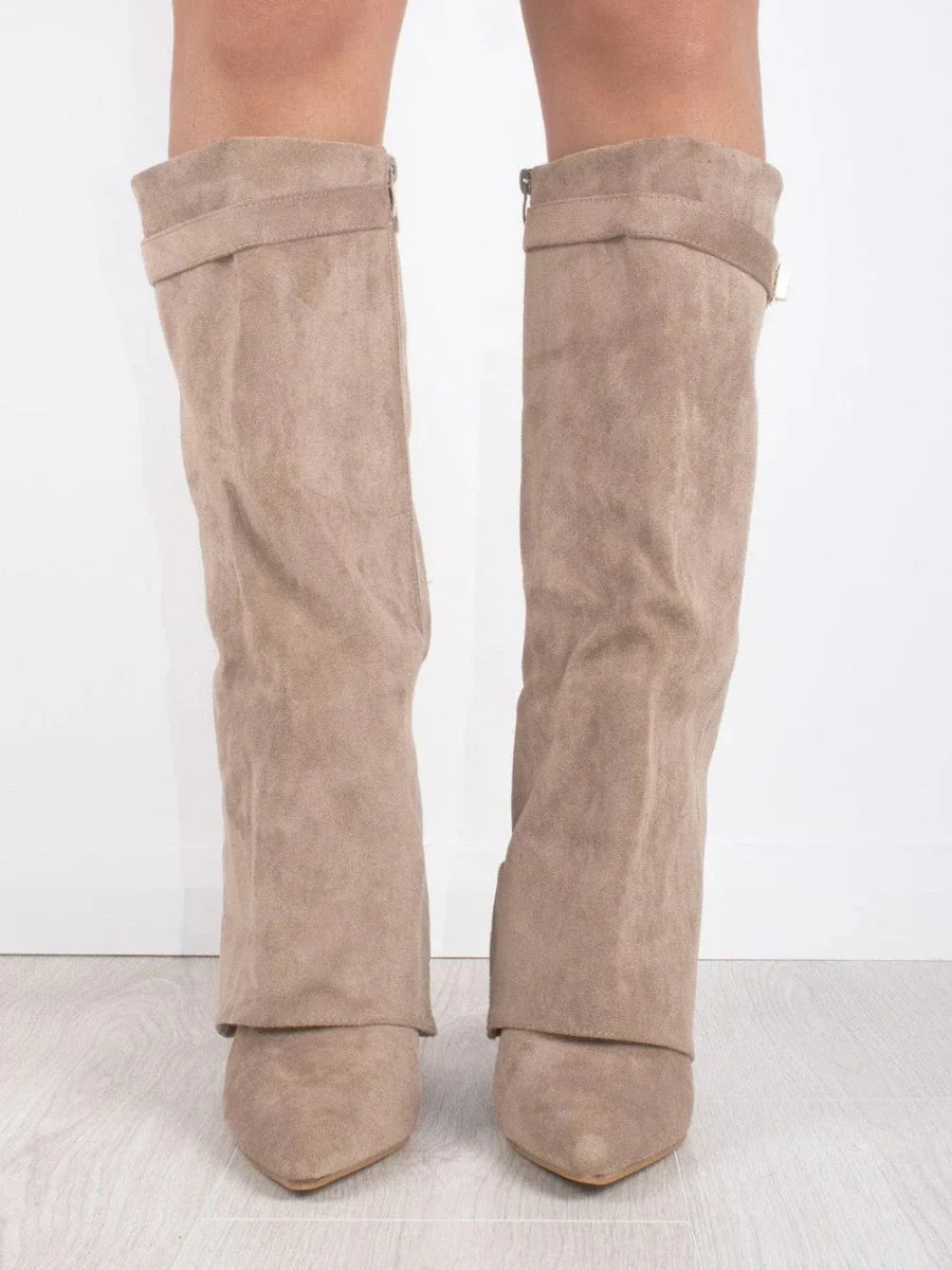 Damen Kniehohe Stiefel mit Schlupfpassform - Zum Hineinschlüpfen & Spitze Zehenkappe - Image 2