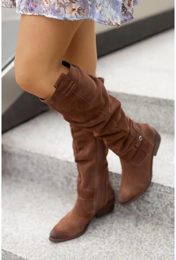 Damen Kniehohe Winterstiefel - Slouchy & Niedriger Absatz - Image 6