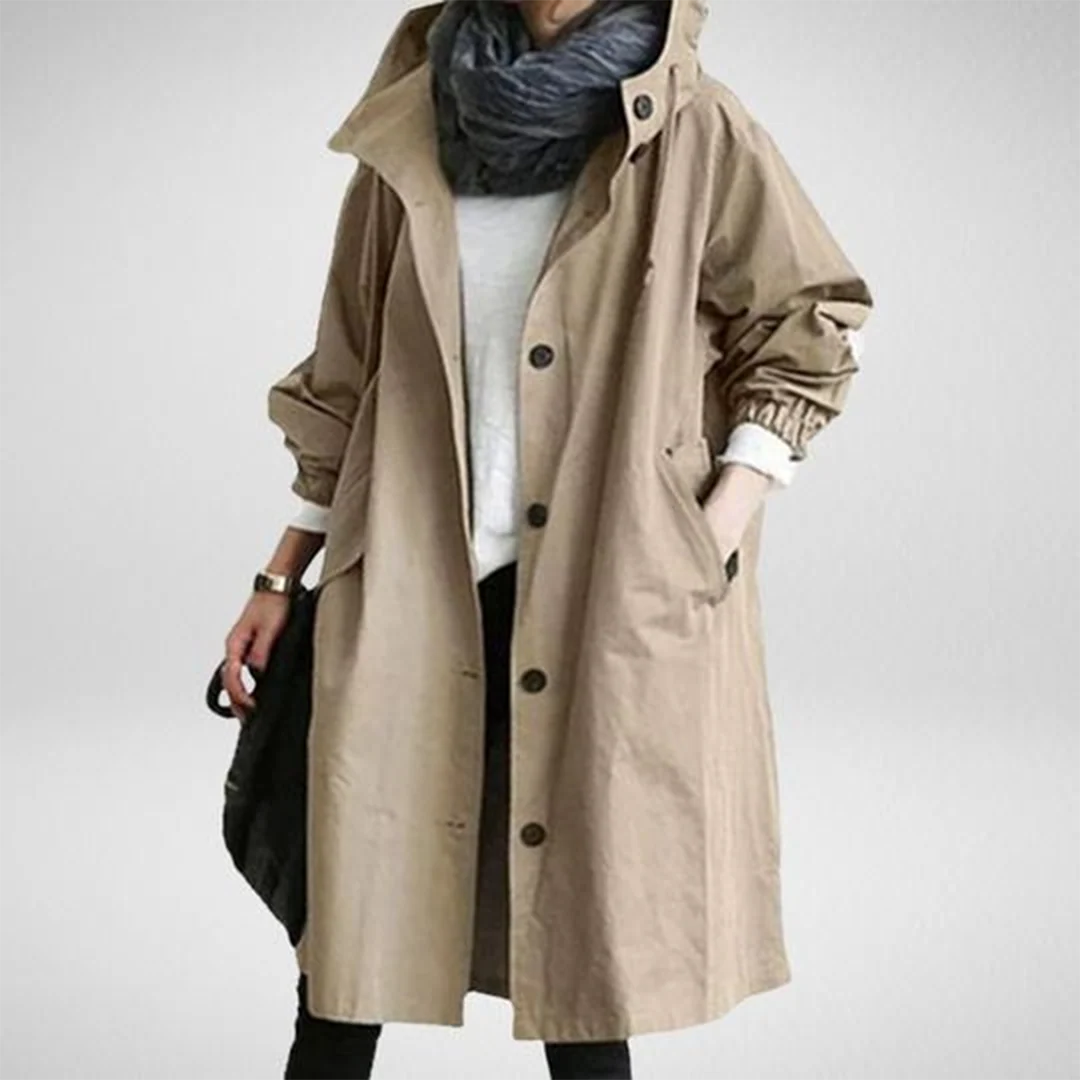 Damen Lange Wasserdichte Jacke - Verstellbare Kapuzenfunktion - Image 2