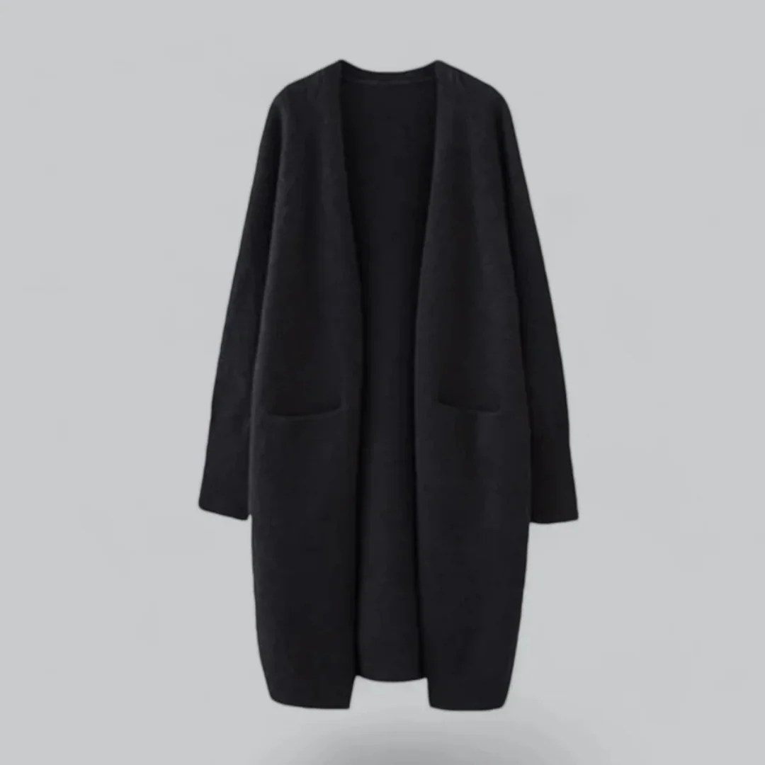 Damen Langer Cardigan – Oversized mit Aufgesetzten Taschen - Image 3