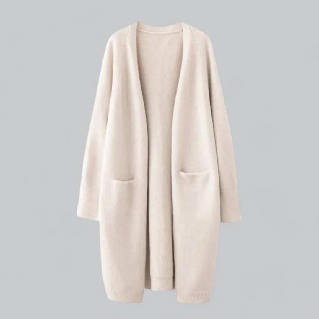 Damen Langer Cardigan – Oversized mit Aufgesetzten Taschen - Image 4