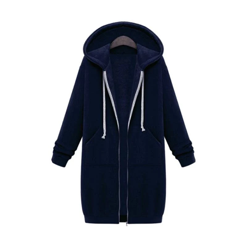 Damen Langer Kapuzenpullover - Mit Reißverschluss - Image 13