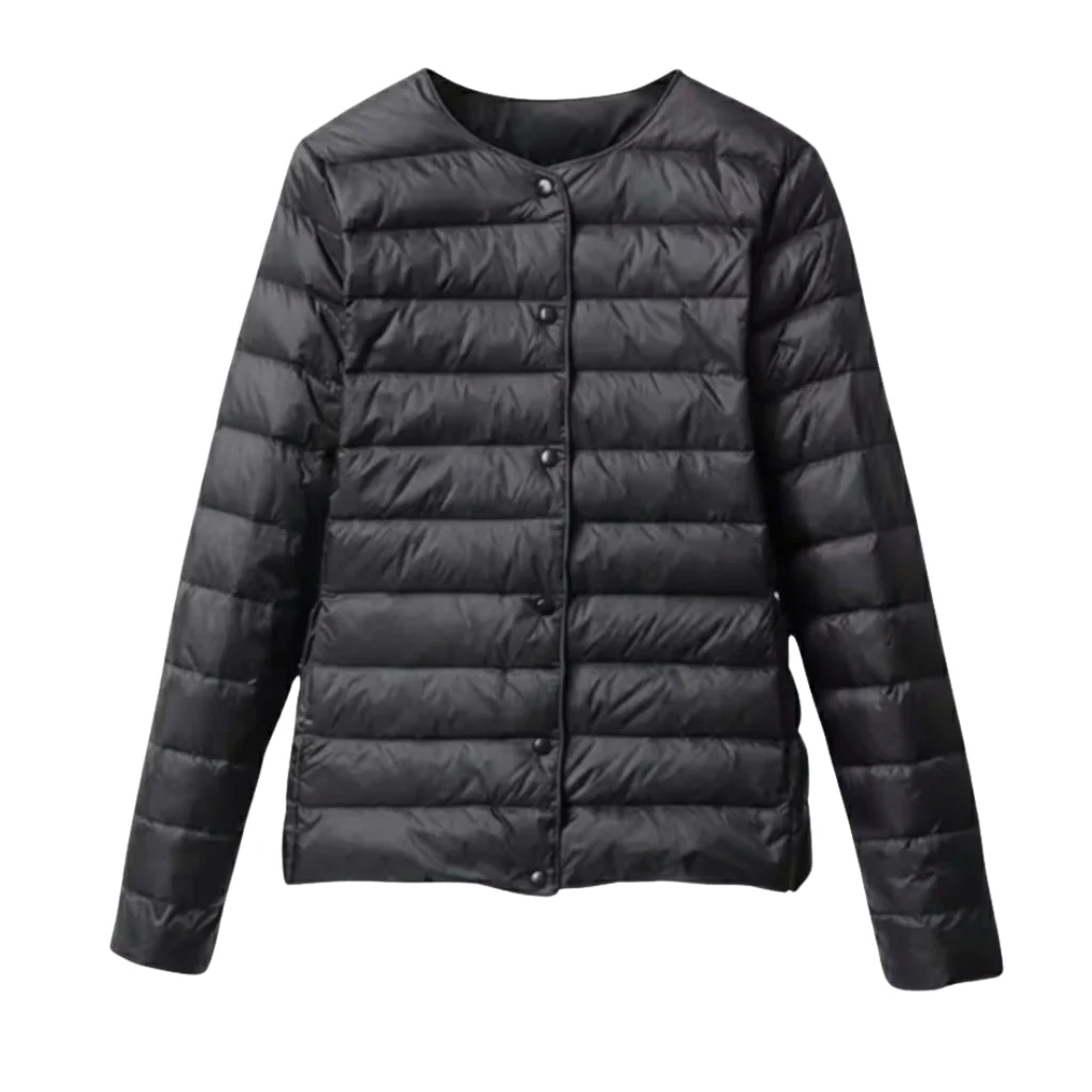 Damen Leichte Steppjacke - Rundhalsausschnitt mit Knopfleiste - Image 8