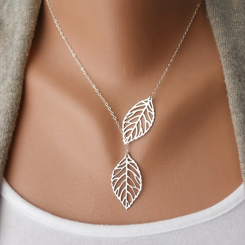 Damen Minimalistische Lariat Halskette - Y-förmiger Tropfenstab - Image 2