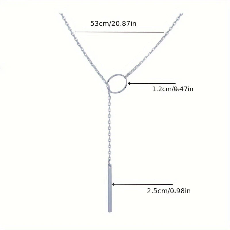 Damen Minimalistische Lariat Halskette - Y-förmiger Tropfenstab - Image 4