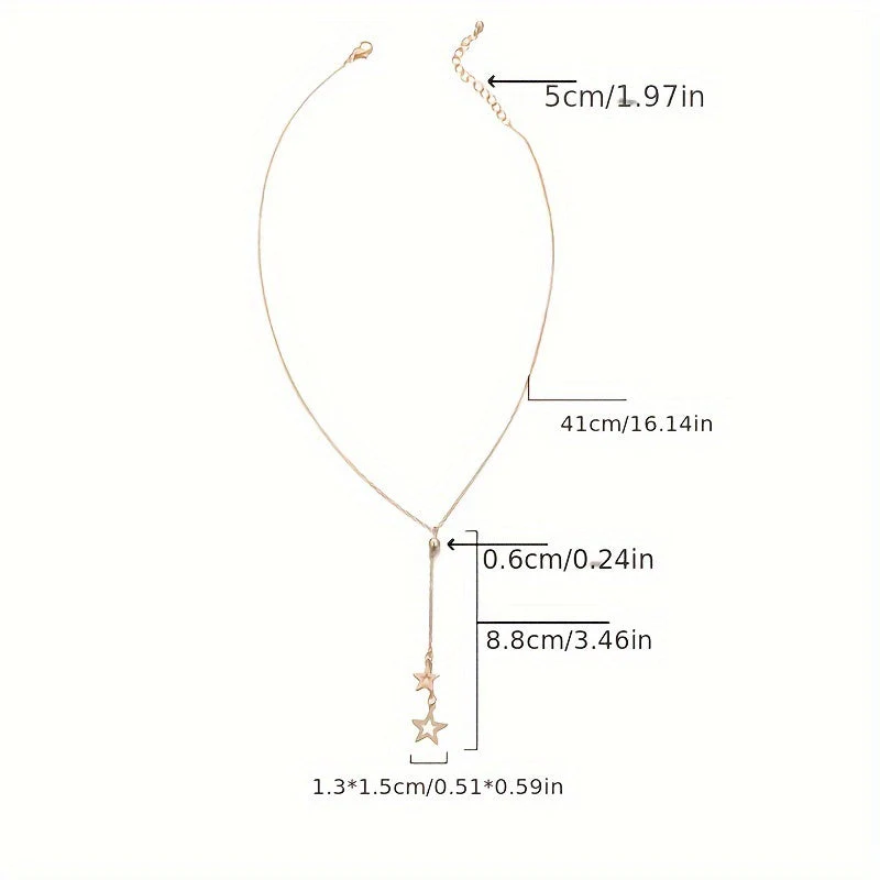 Damen Minimalistische Lariat Halskette - Y-förmiger Tropfenstab - Image 5