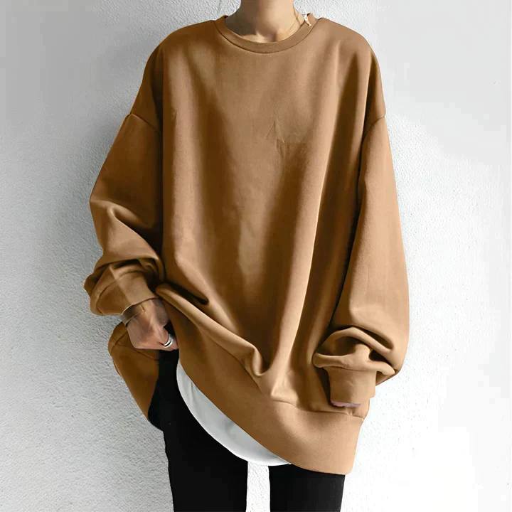 Damen Oversized Pullover Sweatshirt - Entspannte Passform mit Rundhalsausschnitt - Image 2