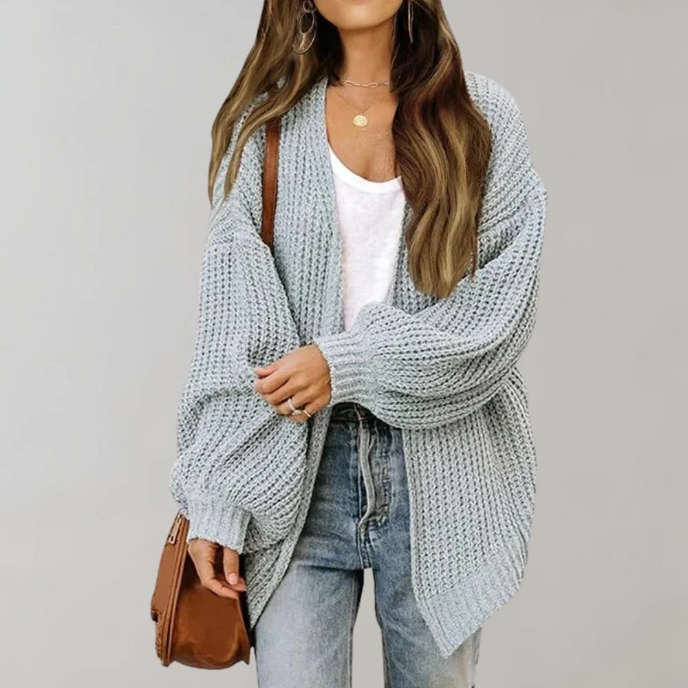 Damen Oversized-Strickjacke – Stil mit offener Vorderseite - Image 3