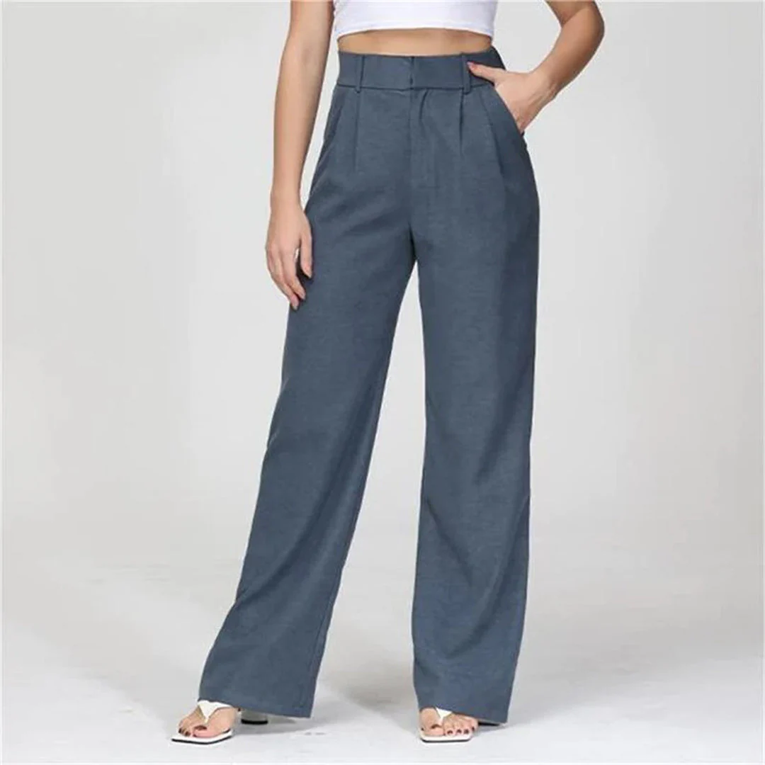 Damen Plissee Arbeitshose - Weites Bein & High-Waisted