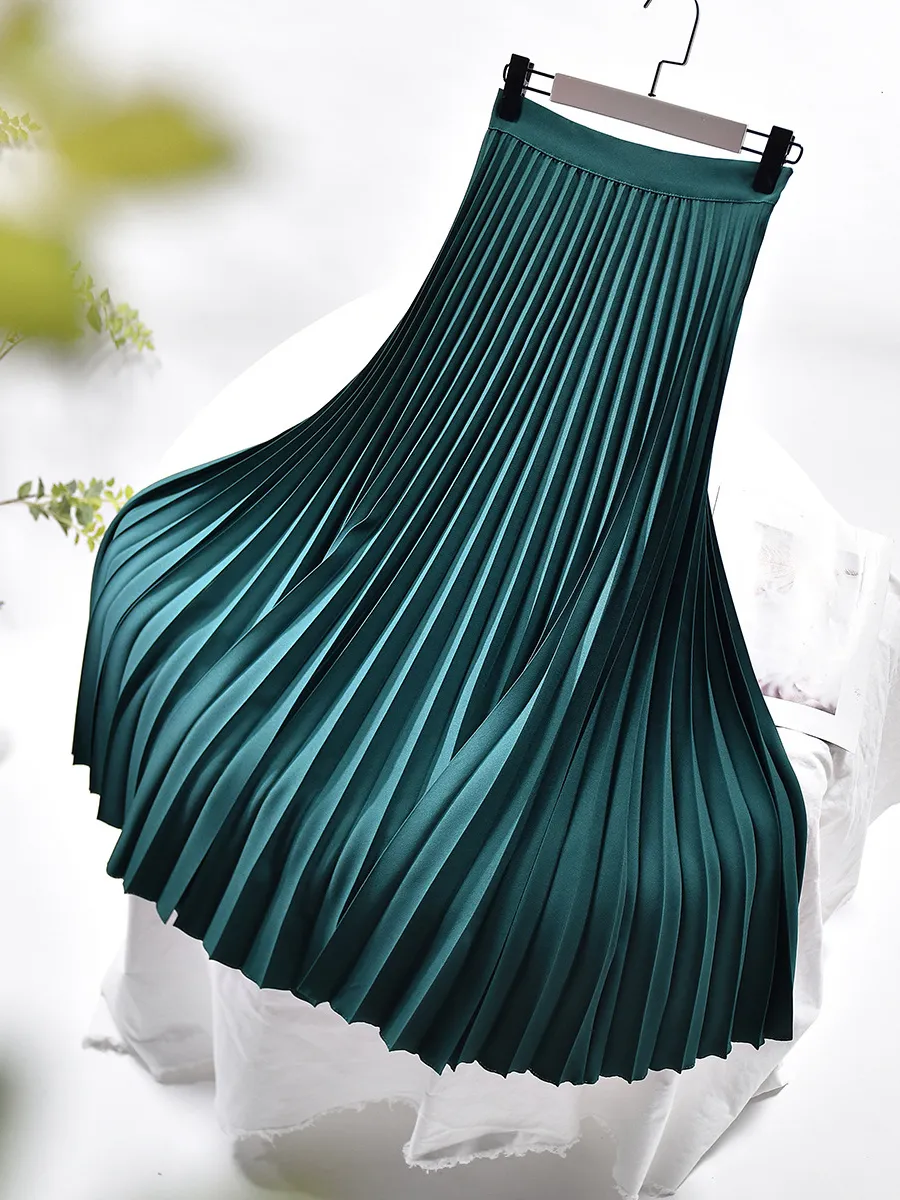 Damen Plissierter Midi Rock - Hochtailliert mit Elastischem Bund - Image 5