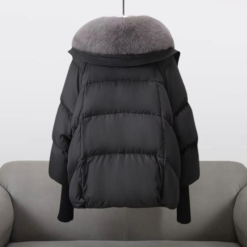 Damen Pufferjacke - Flauschiger Kragen mit Gerippten Bündchen - Image 2