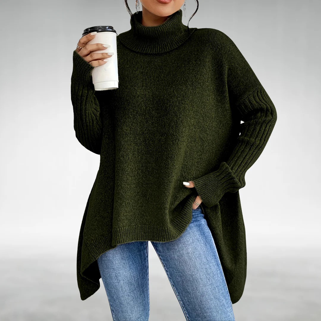 Damen Rollkragen Strickpullover – Oversize und Long - Image 3