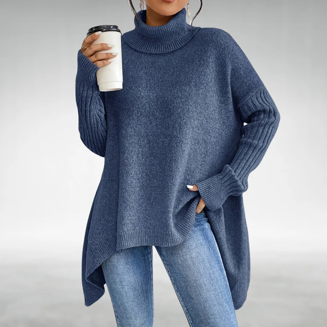 Damen Rollkragen Strickpullover – Oversize und Long - Image 4
