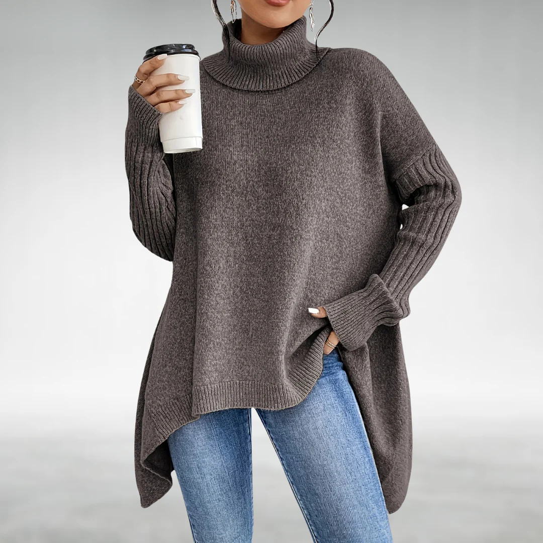 Damen Rollkragen Strickpullover – Oversize und Long - Image 5