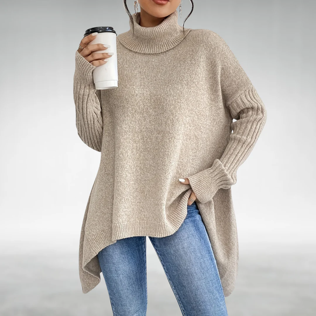 Damen Rollkragen Strickpullover – Oversize und Long - Image 2