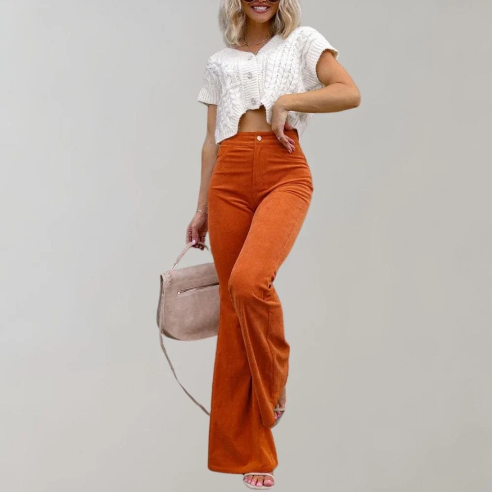 Damen Schlagjeans - High-Waist mit Knopfleiste - Image 6