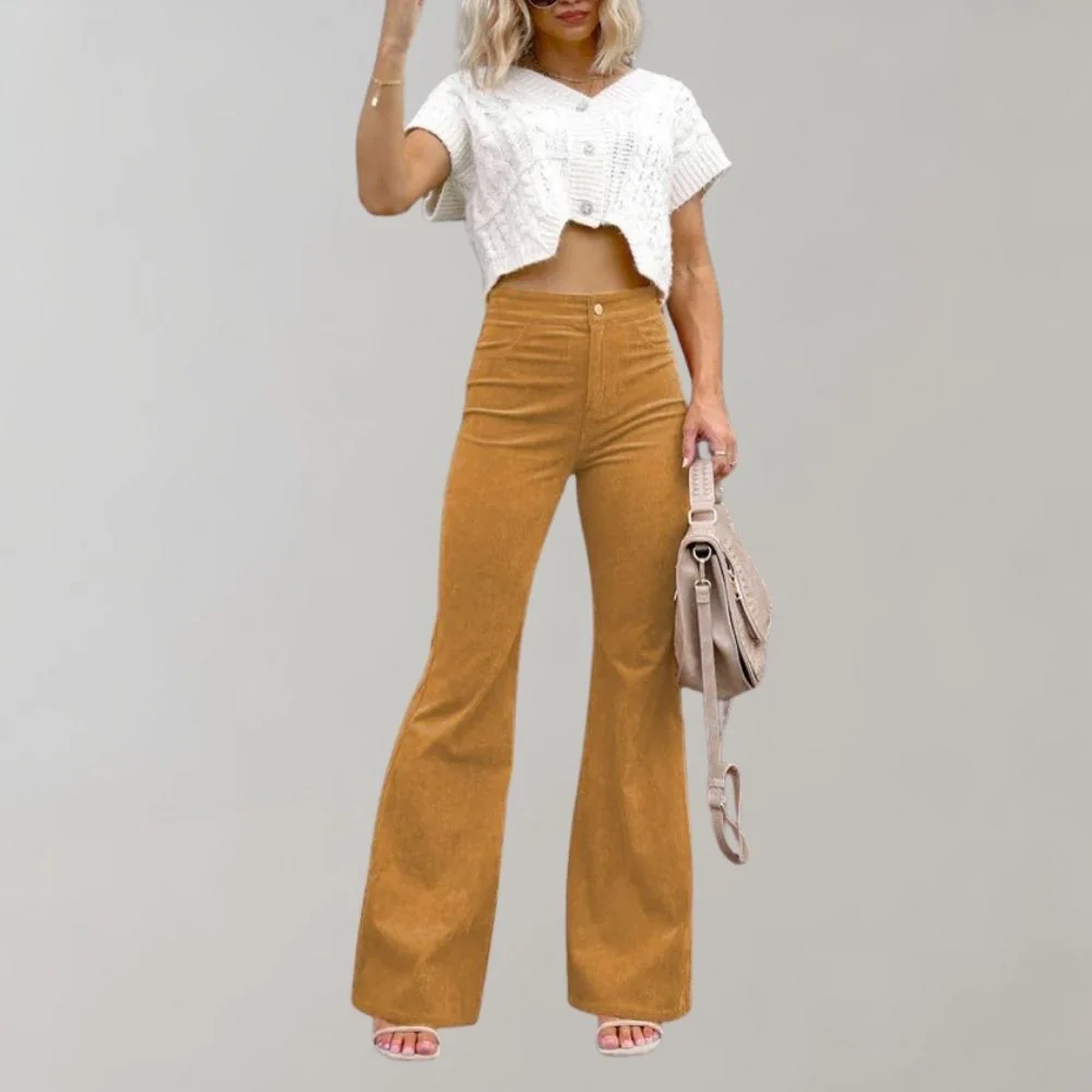 Damen Schlagjeans - High-Waist mit Knopfleiste - Image 7