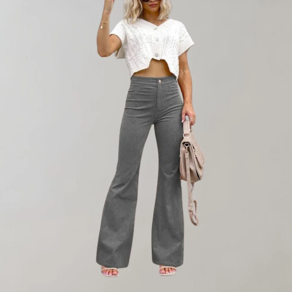 Damen Schlagjeans - High-Waist mit Knopfleiste - Image 9