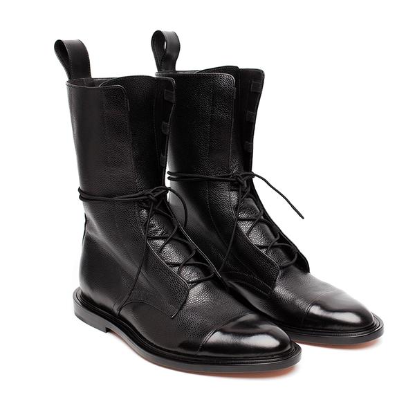 Damen Schnürstiefel Schwarz - Mittelhoch mit Profilsohle - Image 2