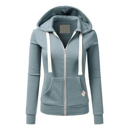 Damen Slim-Fit Kapuzenpullover - Mit Reißverschluss & Kängurutasche - Image 5