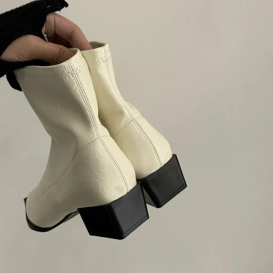 Damen Slip-On Stiefeletten – Spitzer Zehenbereich & Hoher Absatz - Image 5
